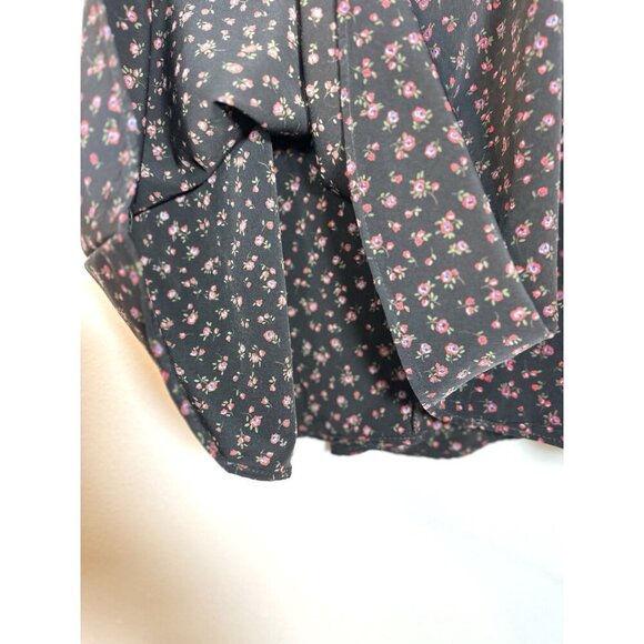 Vintage Bentley Floral‎ Y2K Skirt Black White Floral Dark Large 31” Grunge Midi - Picture 5 of 8